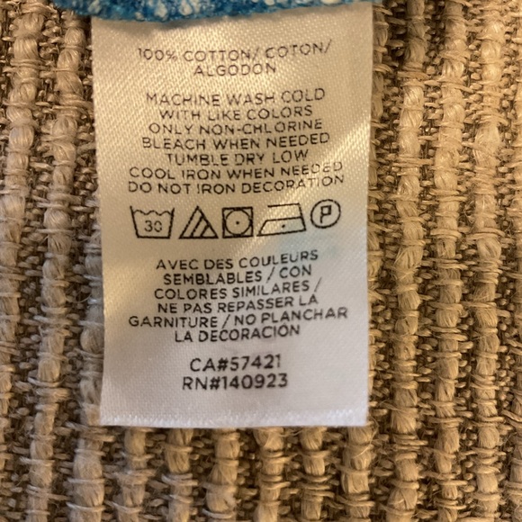 Loft Blue & White Super Soft Flowy Flower Cotton off the Shoulder top. - Picture 8 of 8